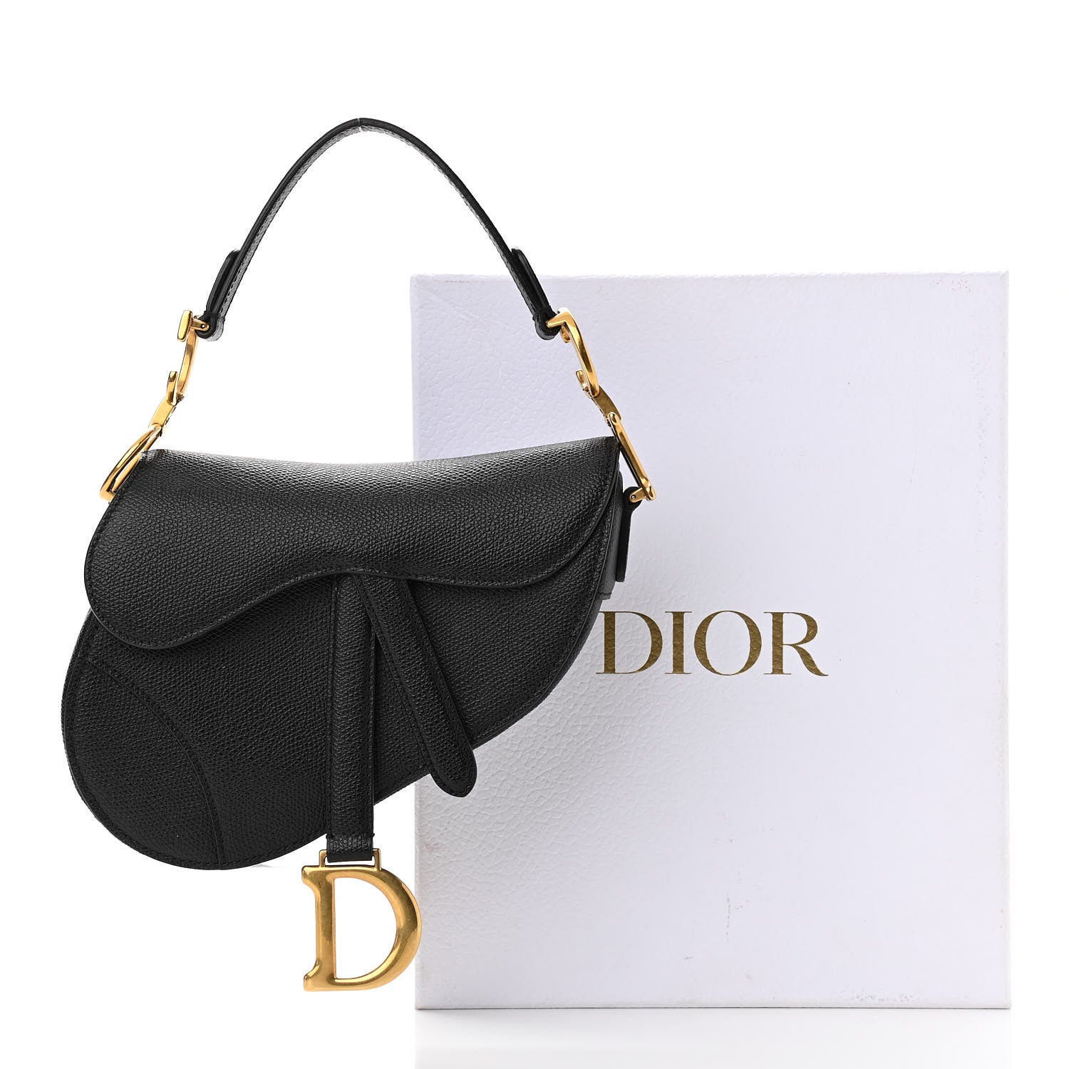 Christian Dior Grained Calfskin Mini Saddle Bag Black 11 of 11