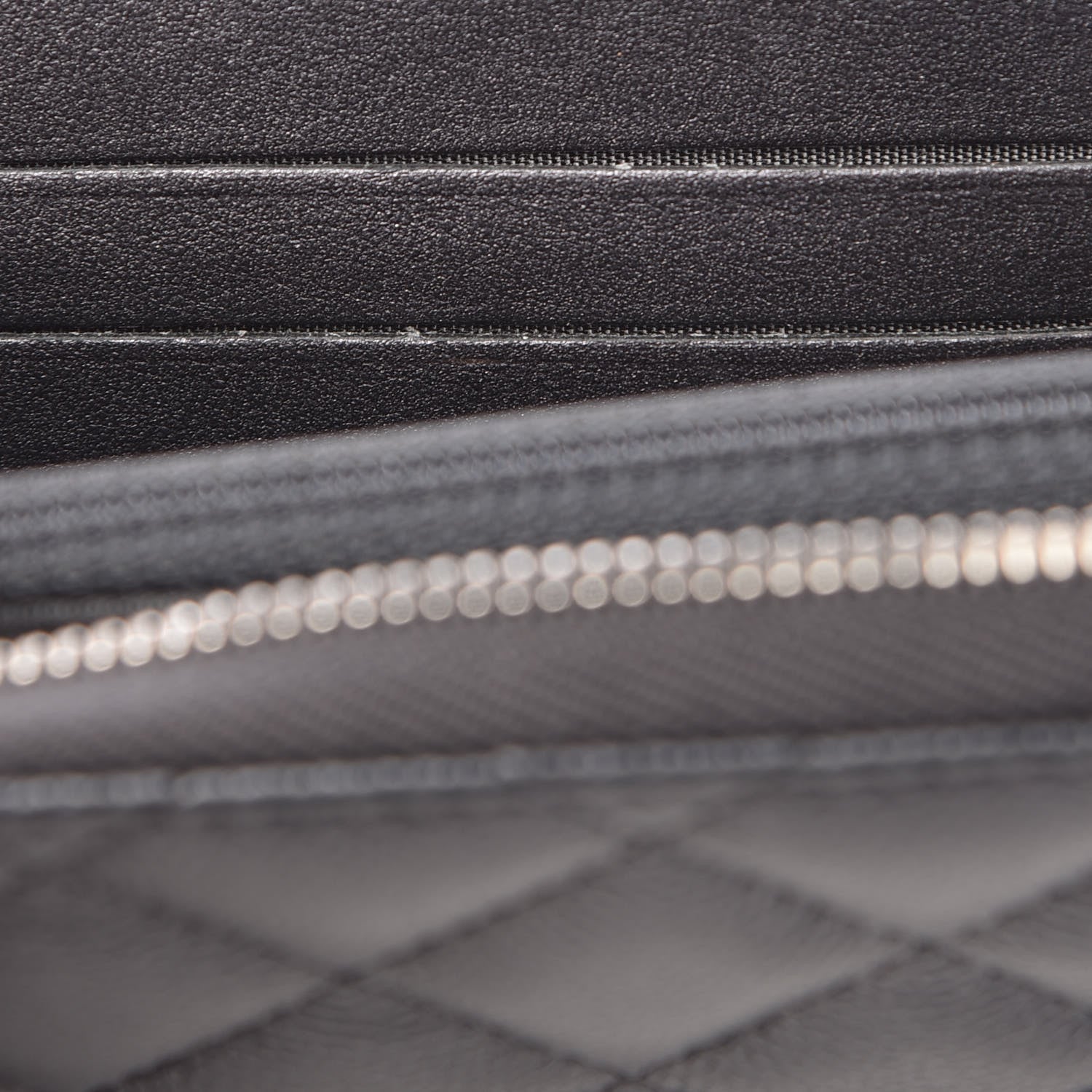 Chanel Metallic Caviar Quilted Medium Zip Around Wallet Dark Grey 9 of 10