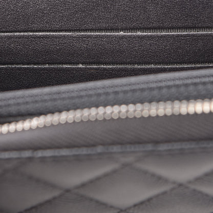 Chanel Metallic Caviar Quilted Medium Zip Around Wallet Dark Grey 9 of 10