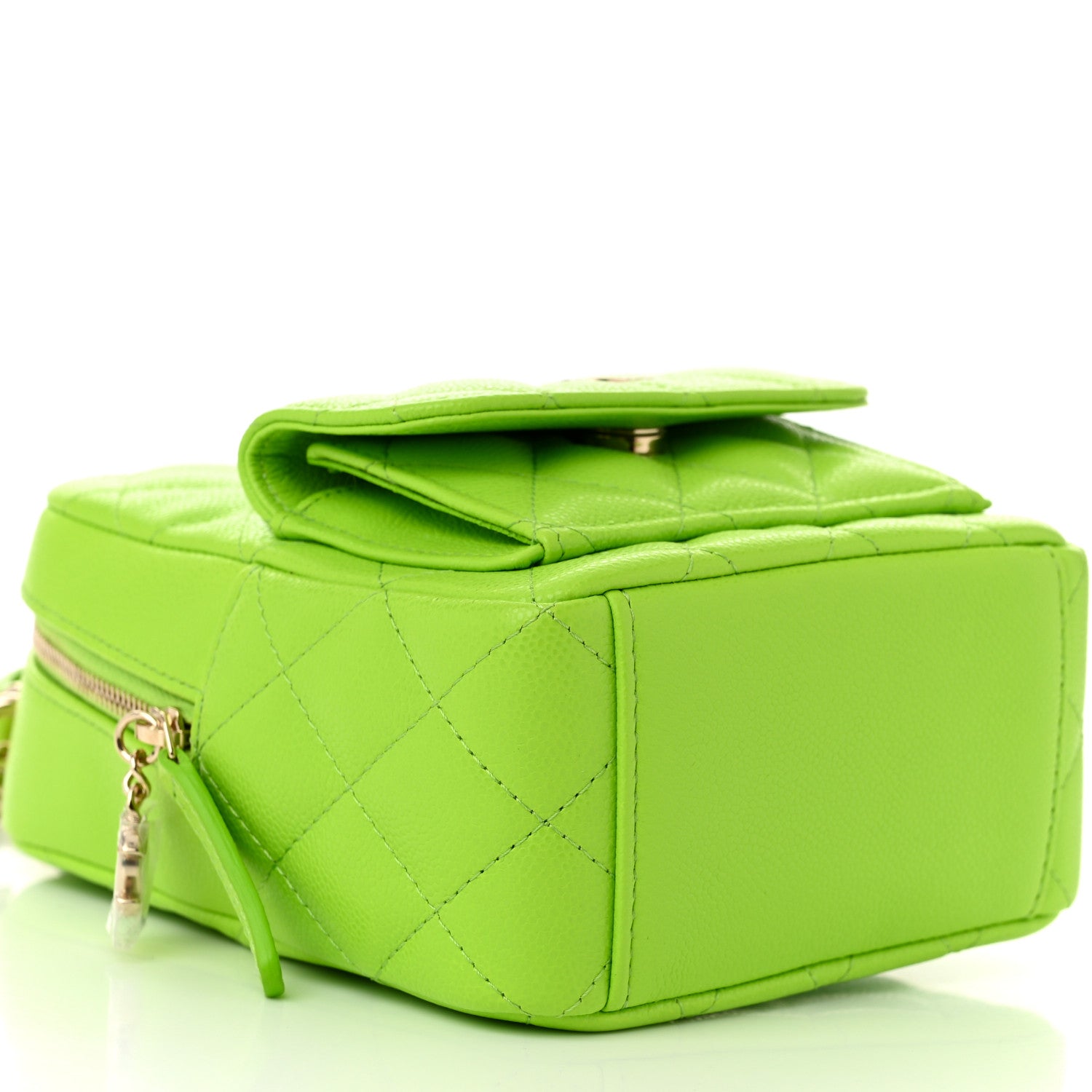 Chanel Caviar Quilted CC Mini Classic Backpack Neon Green 9 of 10