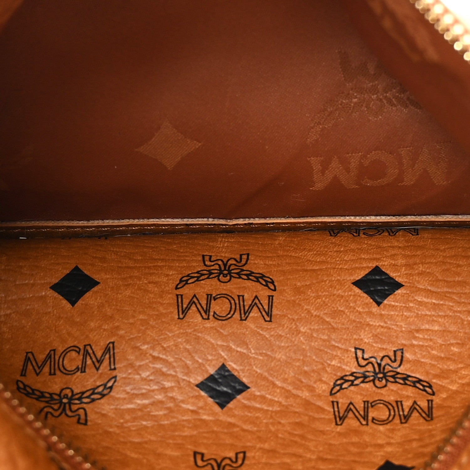 MCM Visetos Medium Sprinkle Stud Stark Backpack Cognac 6 of 11