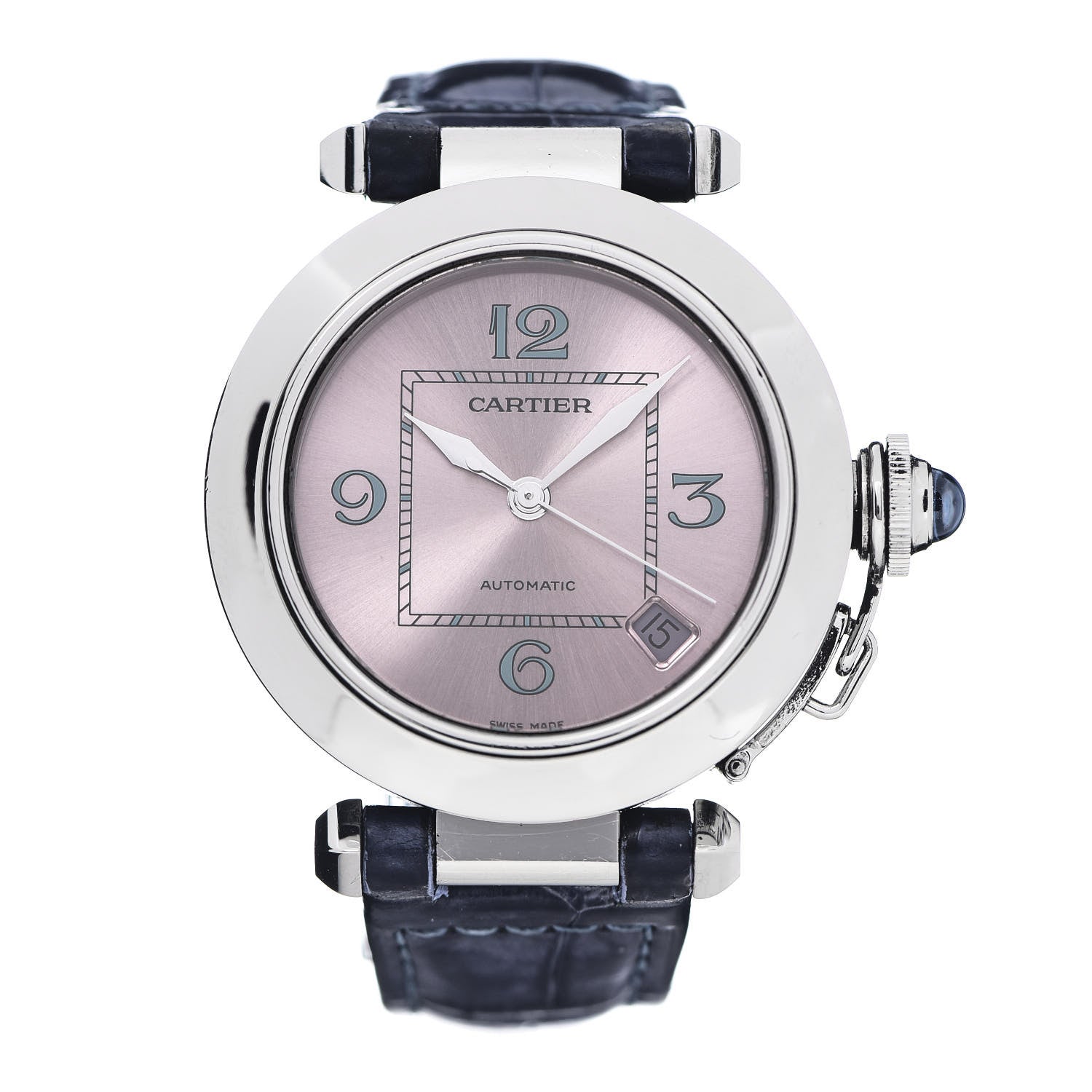 Cartier Stainless Steel Alligator 35mm Pasha C Automatic Watch Pink 1 of 7