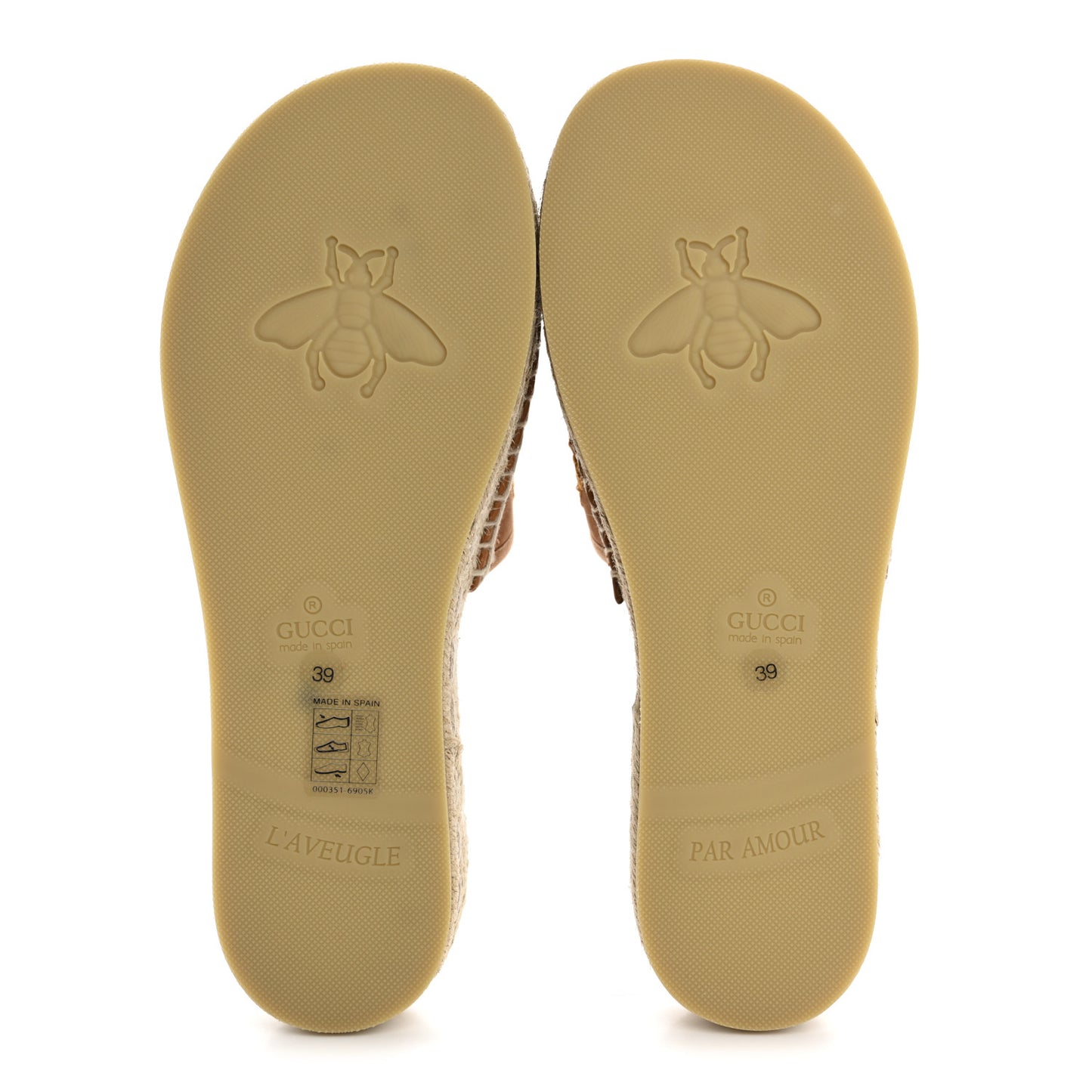 Canvas Interlocking G Damita Espadrille Sandals 39 Blondie Cognac