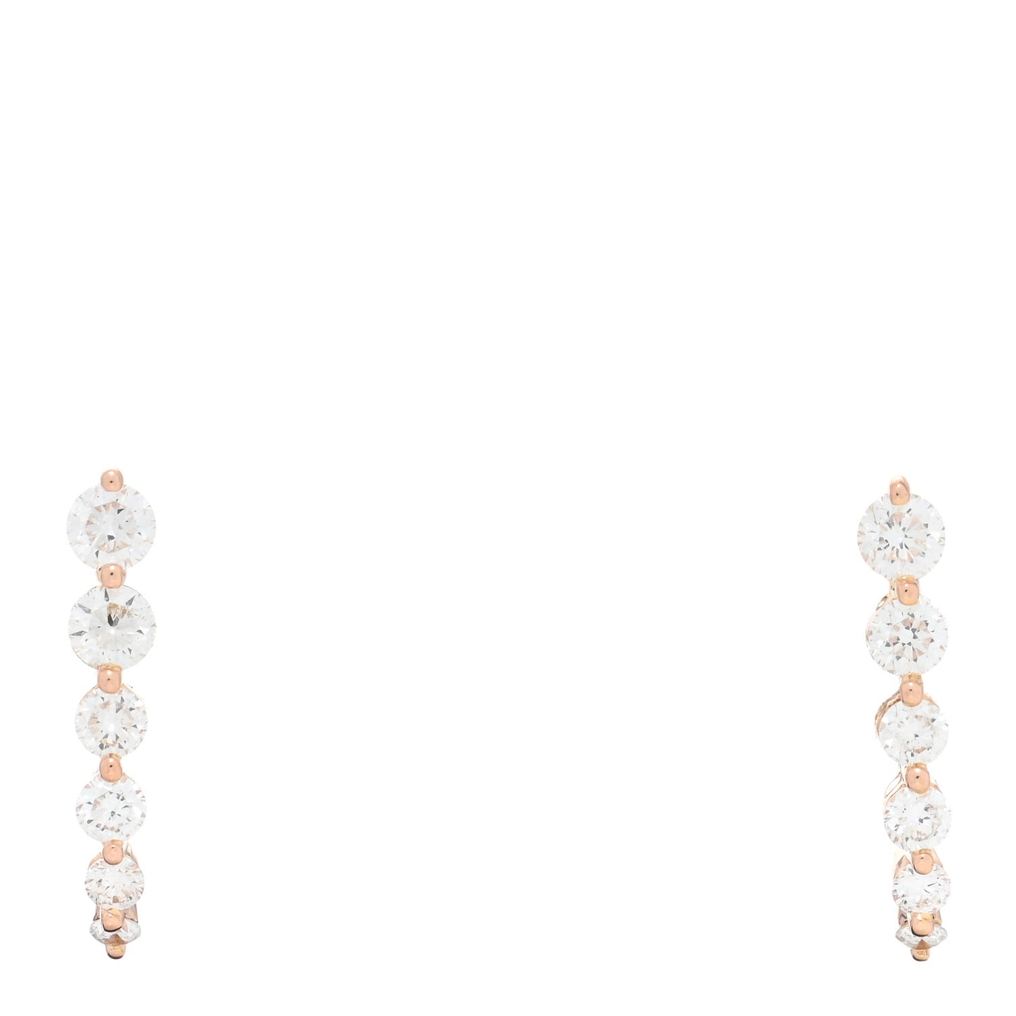 18K Rose Gold Diamond Short Cascade Earrings