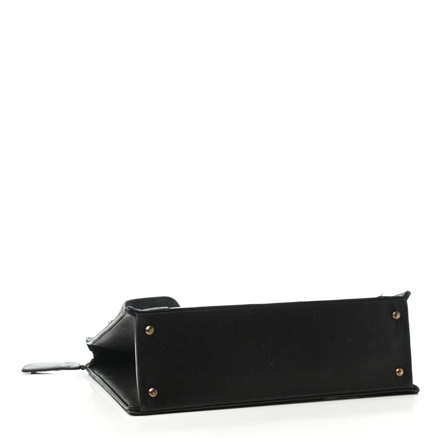 Lambskin Stitched Shoulder Bag Black