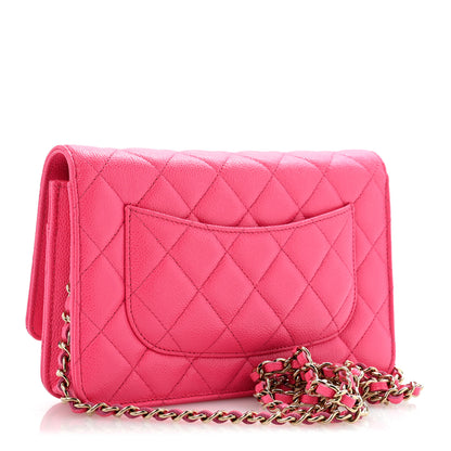 Chanel Caviar Quilted Wallet on Chain WOC Fuchsia 3 of 14