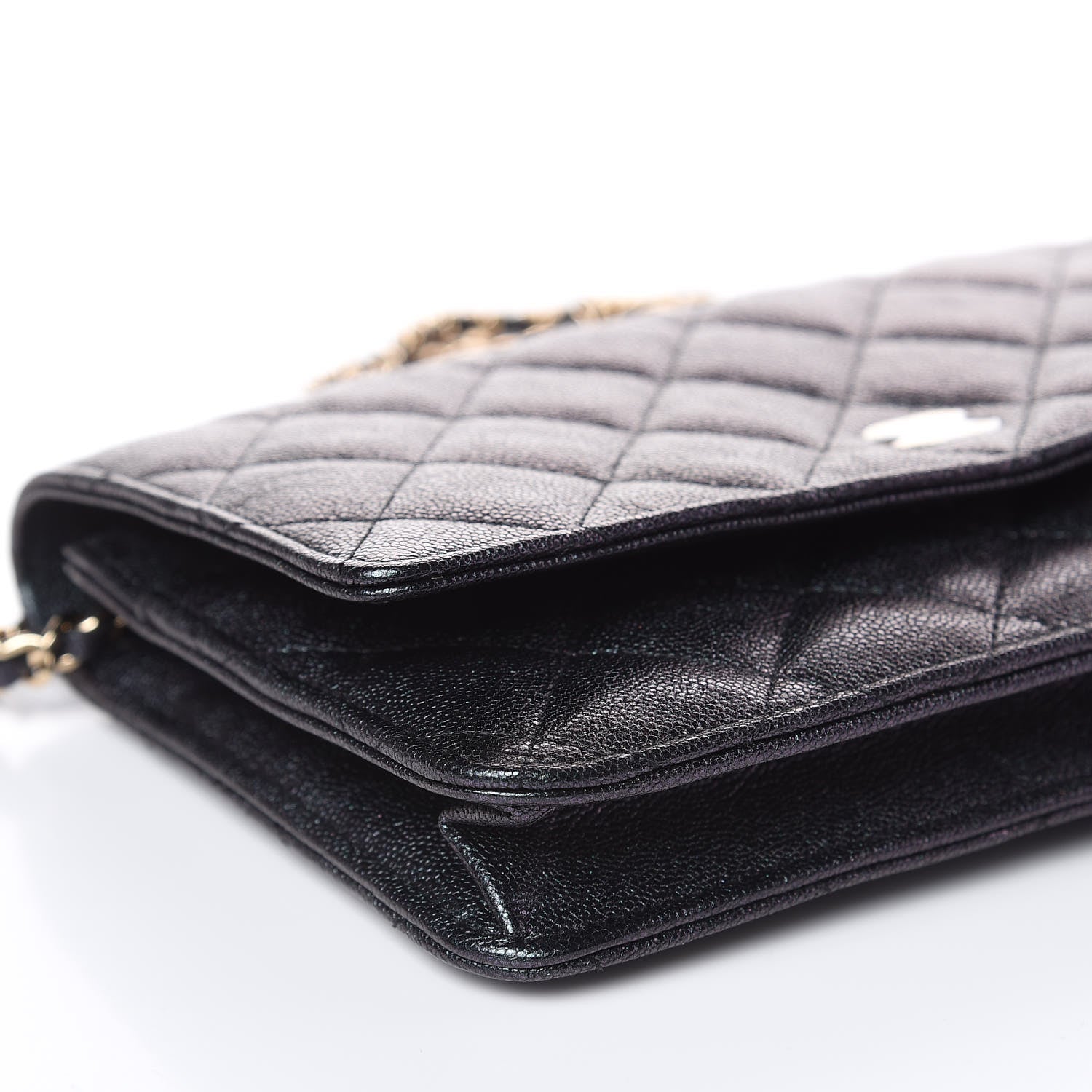 Chanel Iridescent Caviar Quilted Wallet On Chain WOC Black 9 of 12