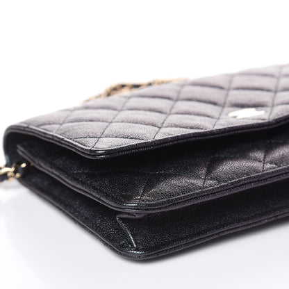 Chanel Iridescent Caviar Quilted Wallet On Chain WOC Black 9 of 12