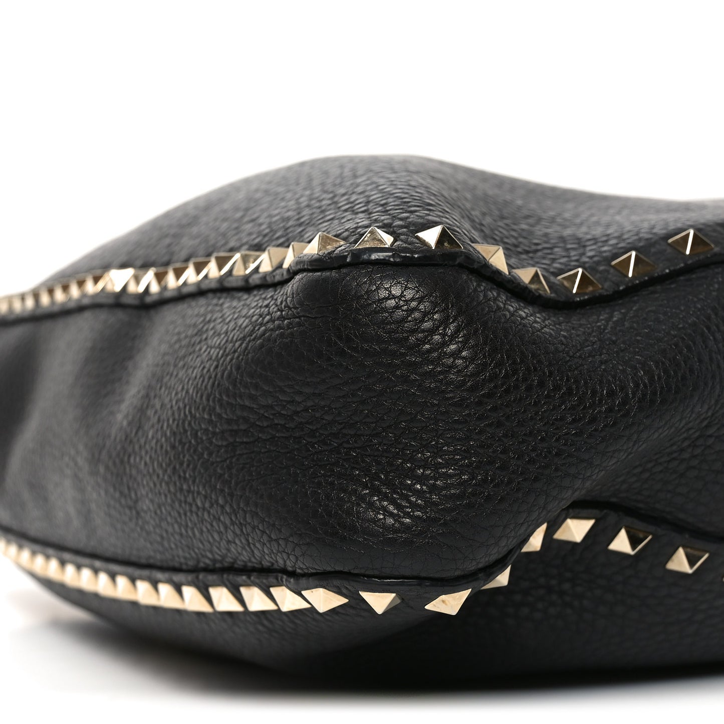 Pebbled Calfskin Large Rockstud Flip-Lock Messenger Bag Black