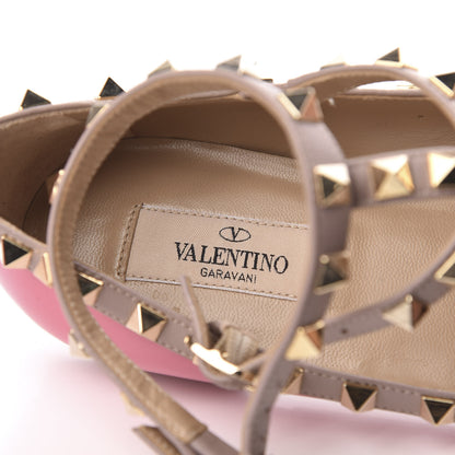 Valentino Garavani Patent Rockstud Cage Ballerina Flats 37 Ninphea Poudre 6 of 9