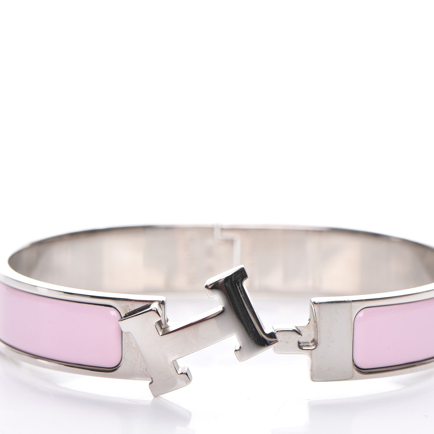 Hermes Enamel Narrow Clic Clac H Bracelet GM Rose Nacarat 5 of 5