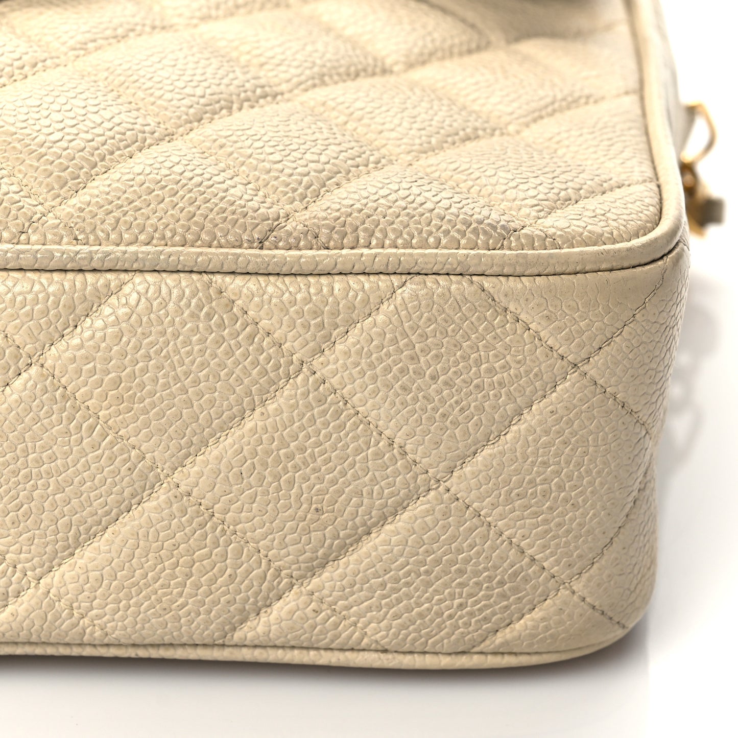 Caviar Quilted Camera Case Beige Clair