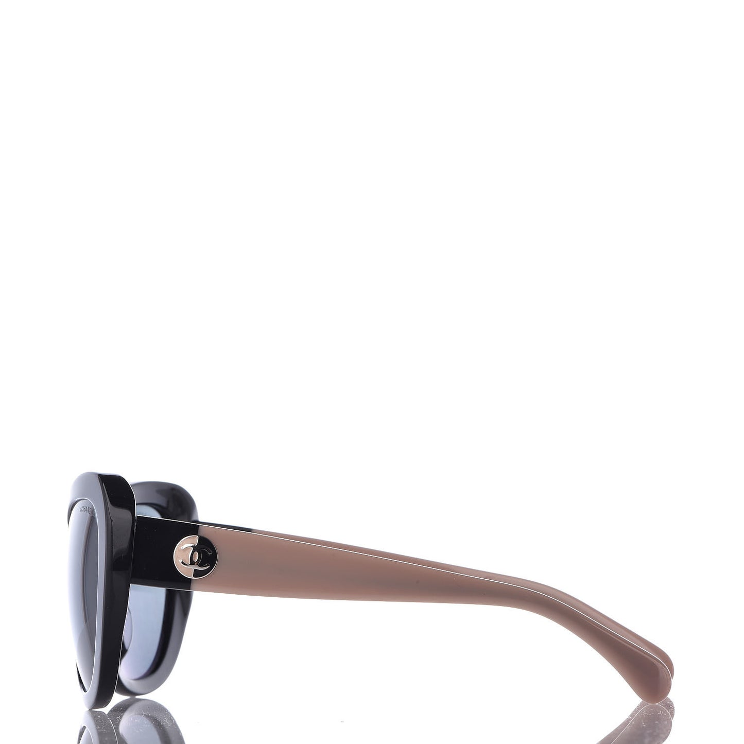 Acetate Cat Eye Sunglasses 5321-A Black Beige