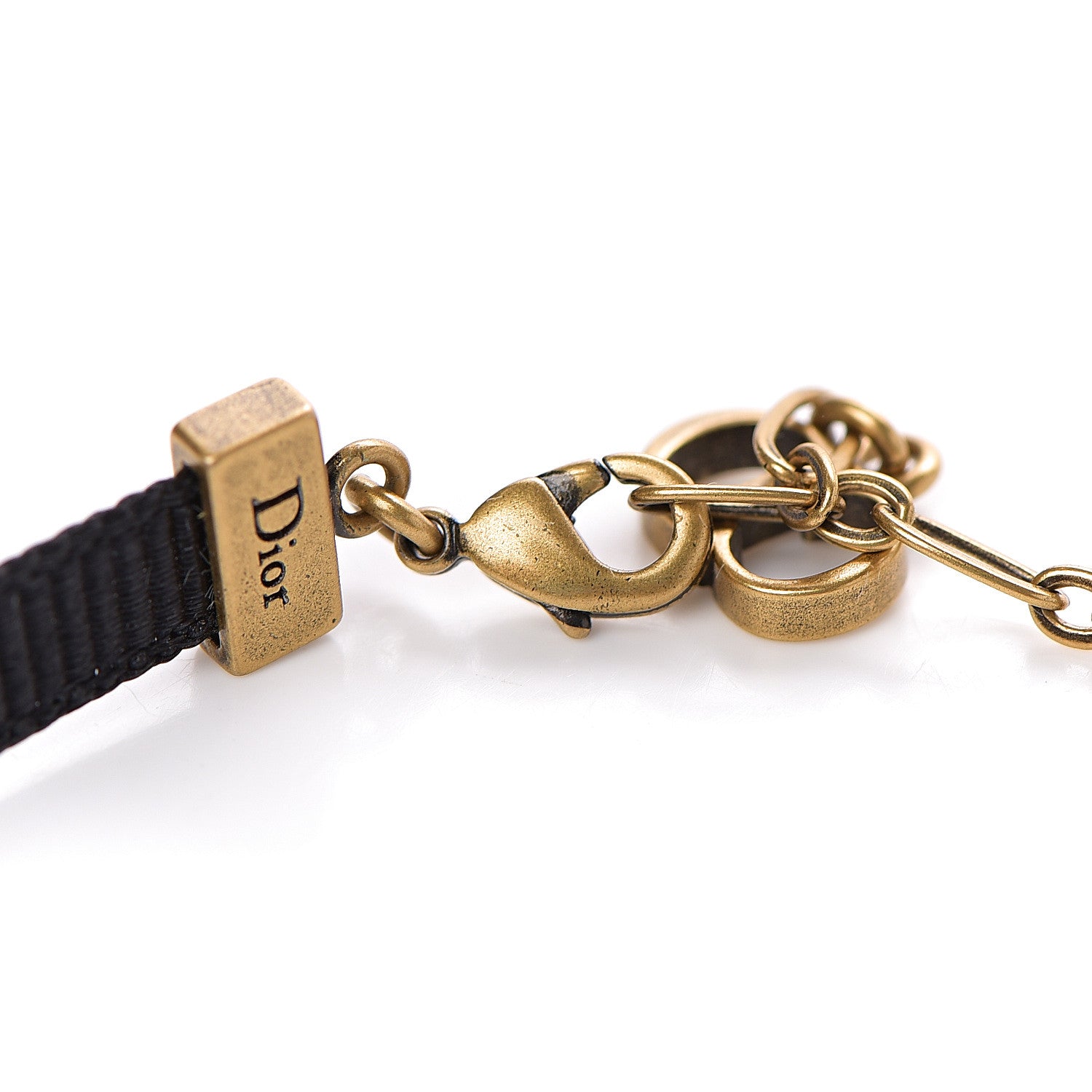 Christian Dior Grosgrain Ribbon J'Adior Logo Choker Necklace Black 3 of 4