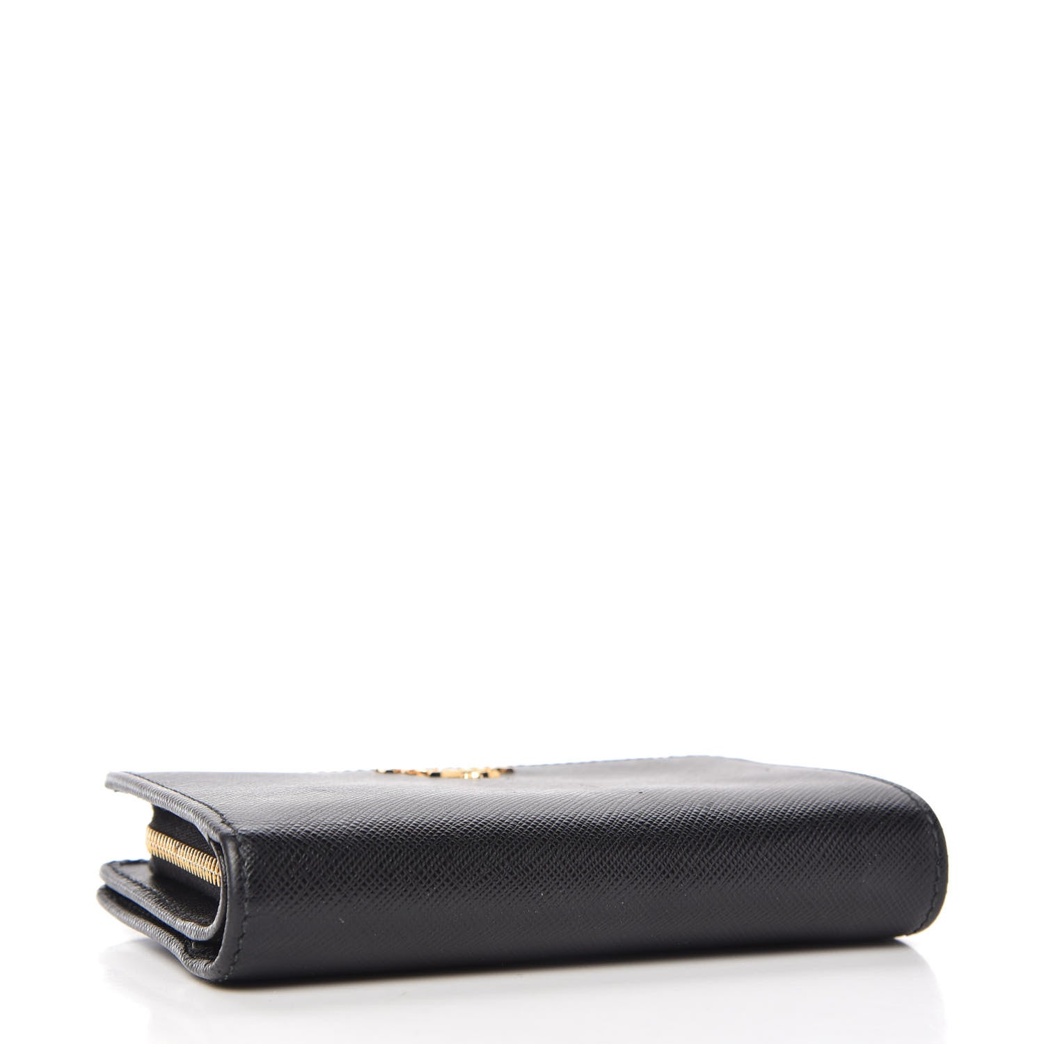 Prada Saffiano Metal Compact Wallet Black 4 of 10
