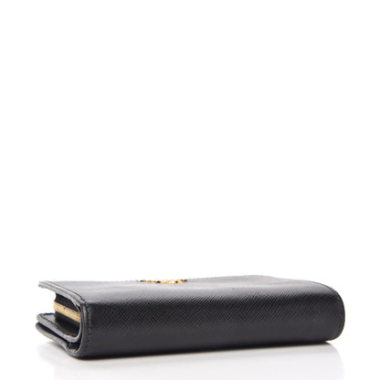 Prada Saffiano Metal Compact Wallet Black 4 of 10