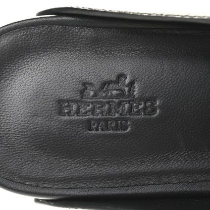 Hermes Calfskin Calya Mules 37 Black 7 of 8