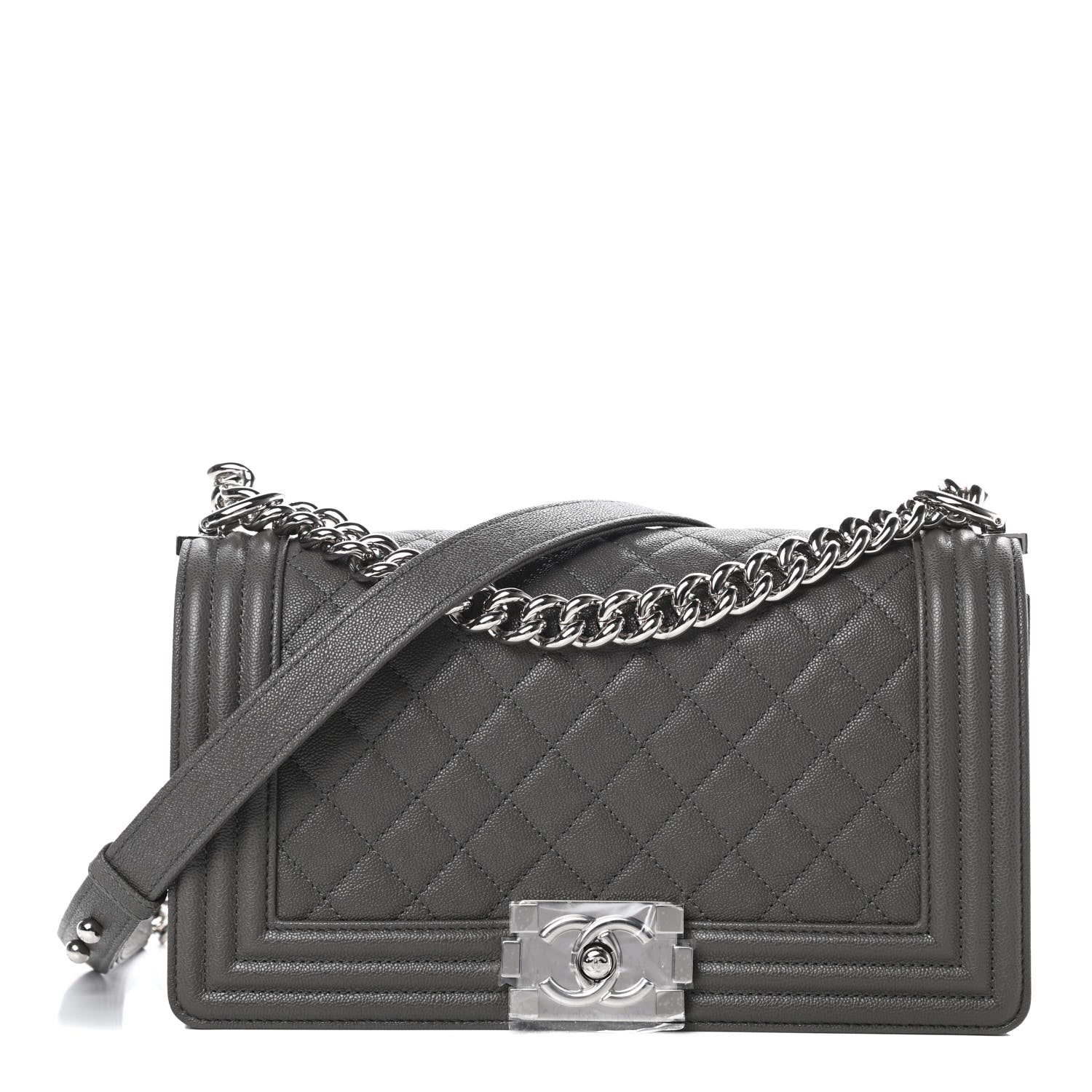 Chanel Caviar Quilted Medium Boy Flap Grey 1 of 12