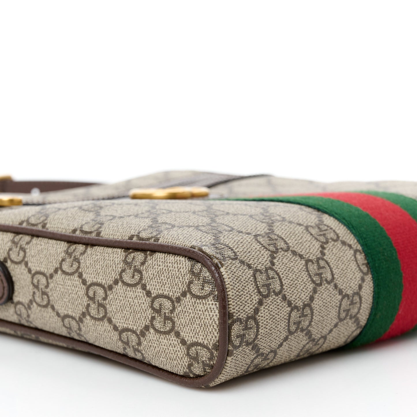 GG Supreme Monogram Web Small Ophidia Messenger Bag Brown