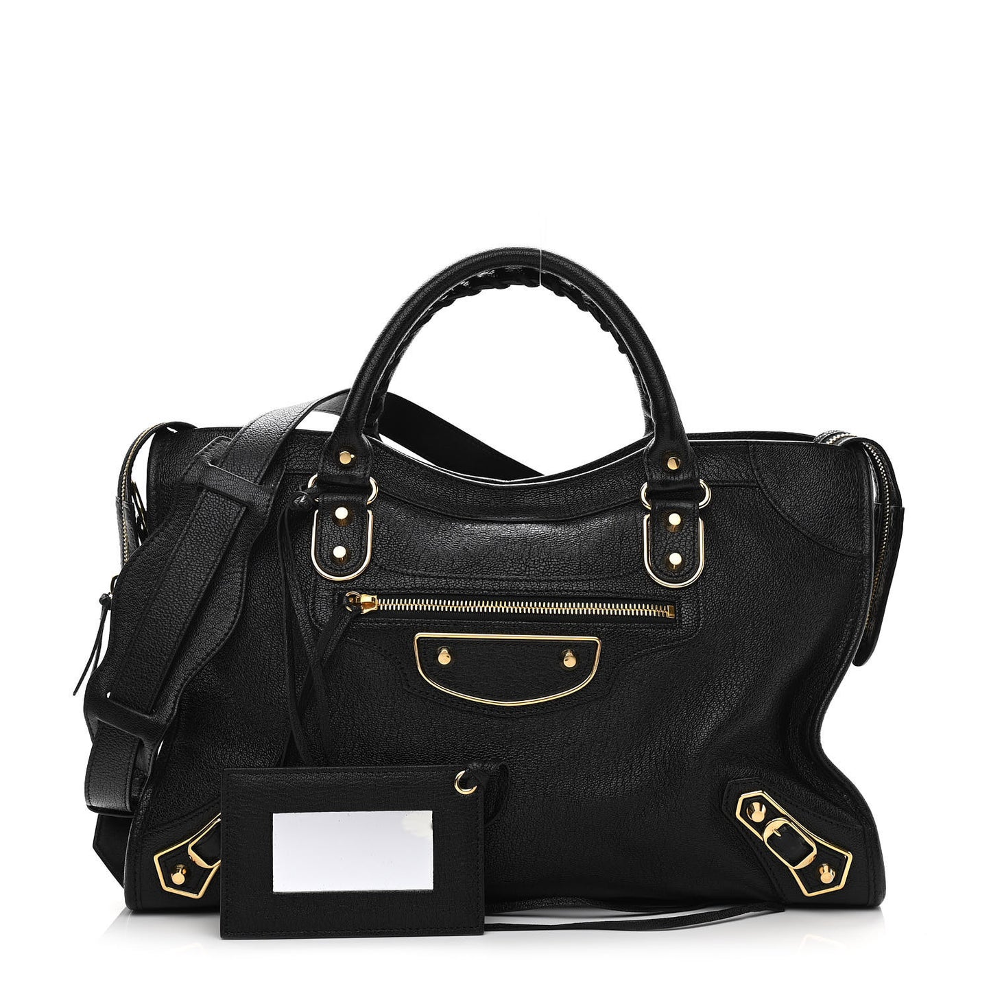 Chevre Gold Metallic Edge Hardware City Black