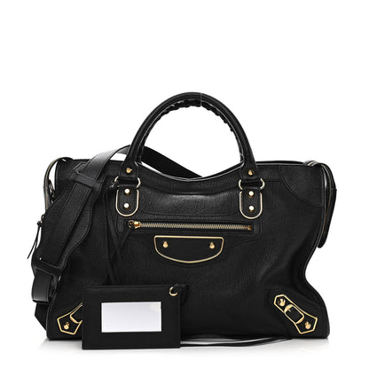 Balenciaga Chevre Gold Metallic Edge Hardware City Black 1 of 12
