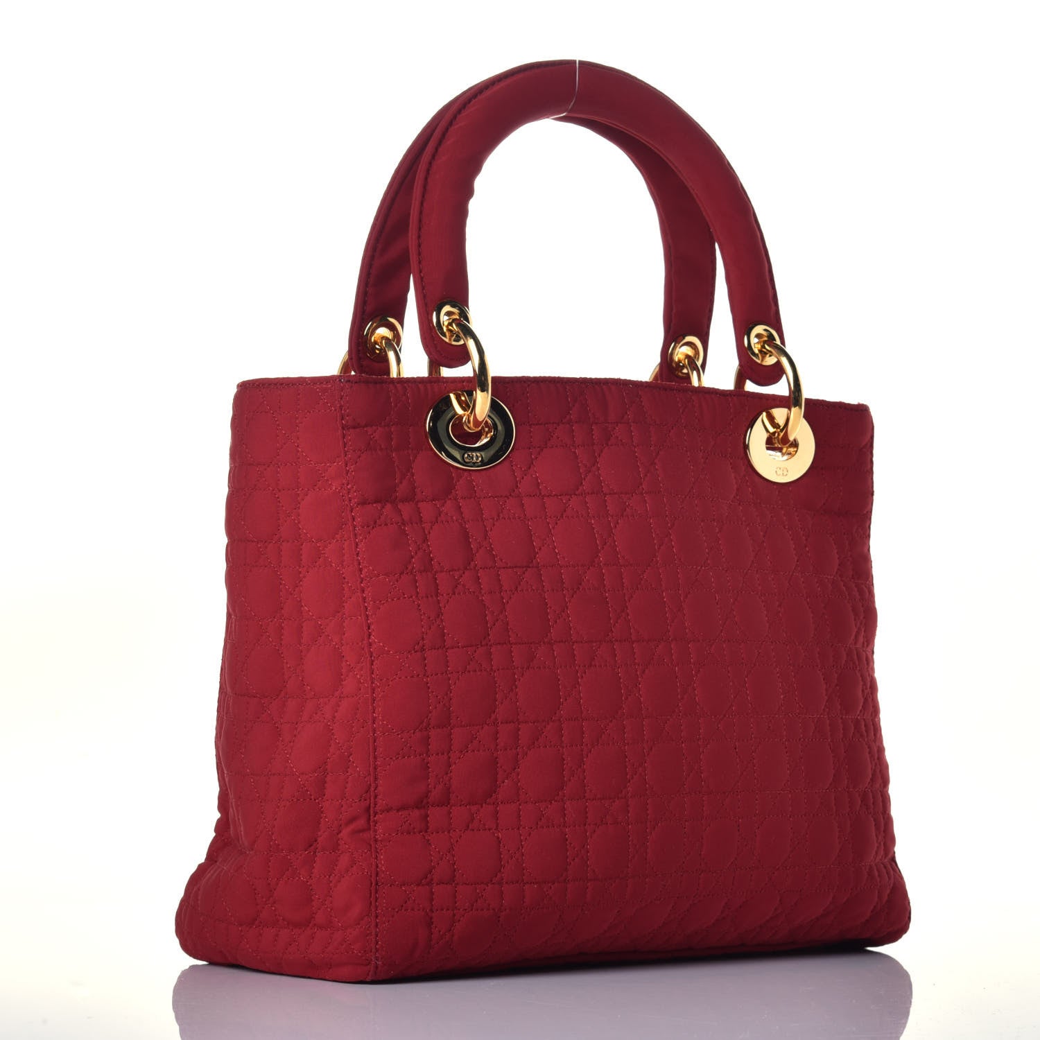 Christian Dior Nylon Cannage Medium Lady Dior Red 3 of 8