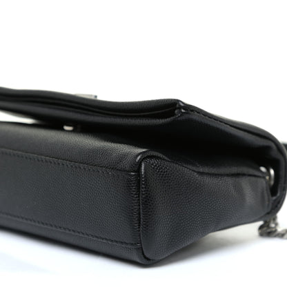 Saint Laurent Grain De Poudre Monogram Toy West Hollywood Fold-Over Bag Black 6 of 10