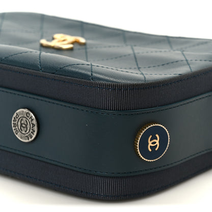 Chanel Calfskin Grosgrain Stitched Button Up Camera Case Green 20 of 21