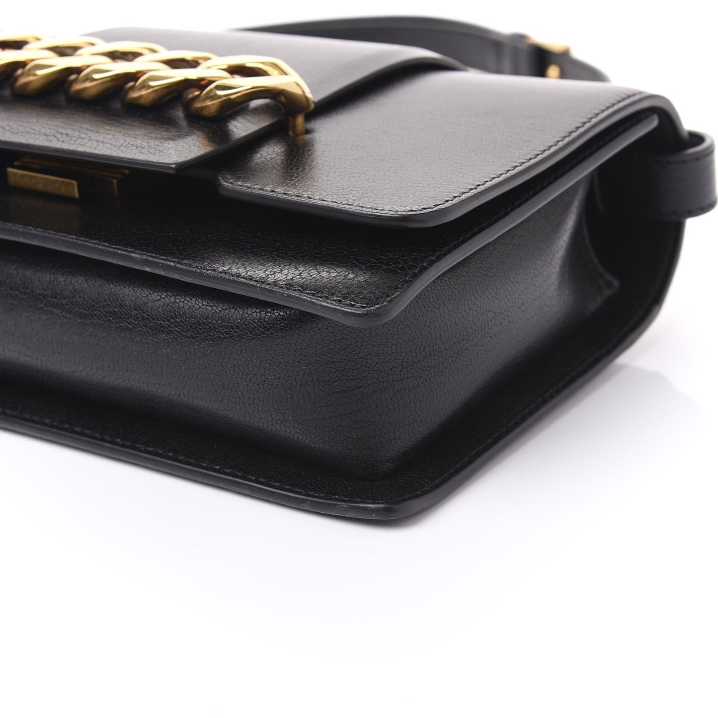 Goatskin Infinity Flap Bag Black