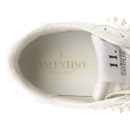 Valentino Garavani Calfskin Rockstud Untitled Open Sneakers 37 White 6 of 15