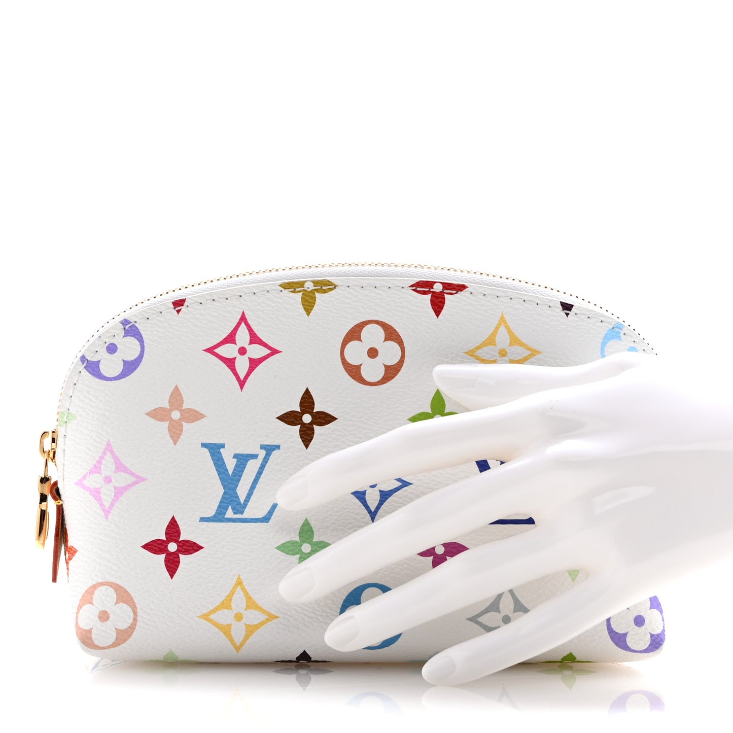 LV x TM Monogram Multicolor Cosmetic Pouch PM White