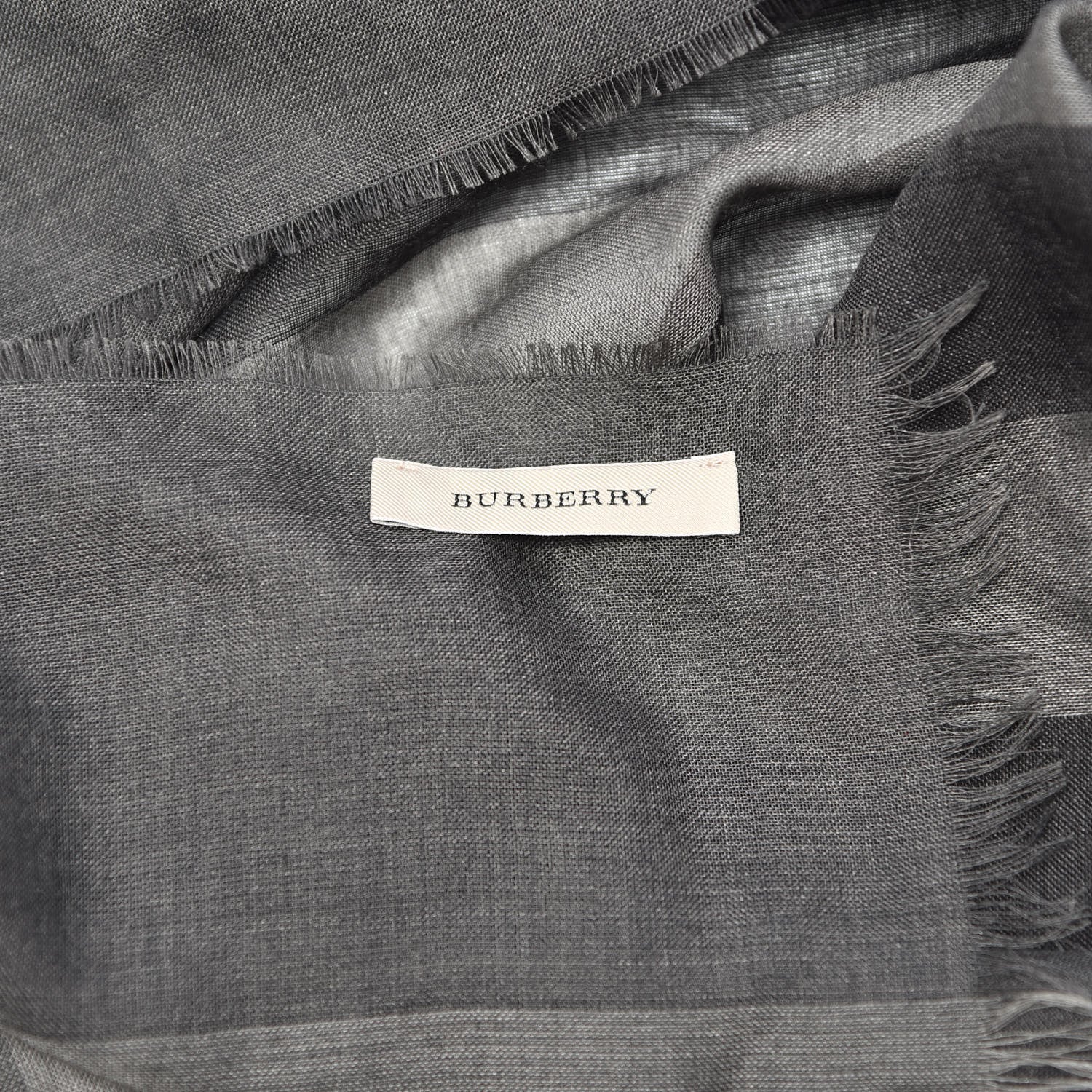 Burberry Wool Silk Gauze Giant Exploded Check Scarf Charcoal 5 of 5