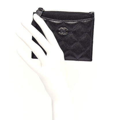 Chanel Caviar Quilted CC Zip Card Holder Black 2 of 8