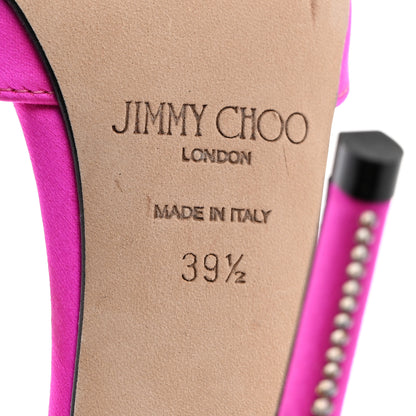 Jimmy Choo Satin Crystal Saeda 100 Pumps 39.5 Fuchsia 7 of 7