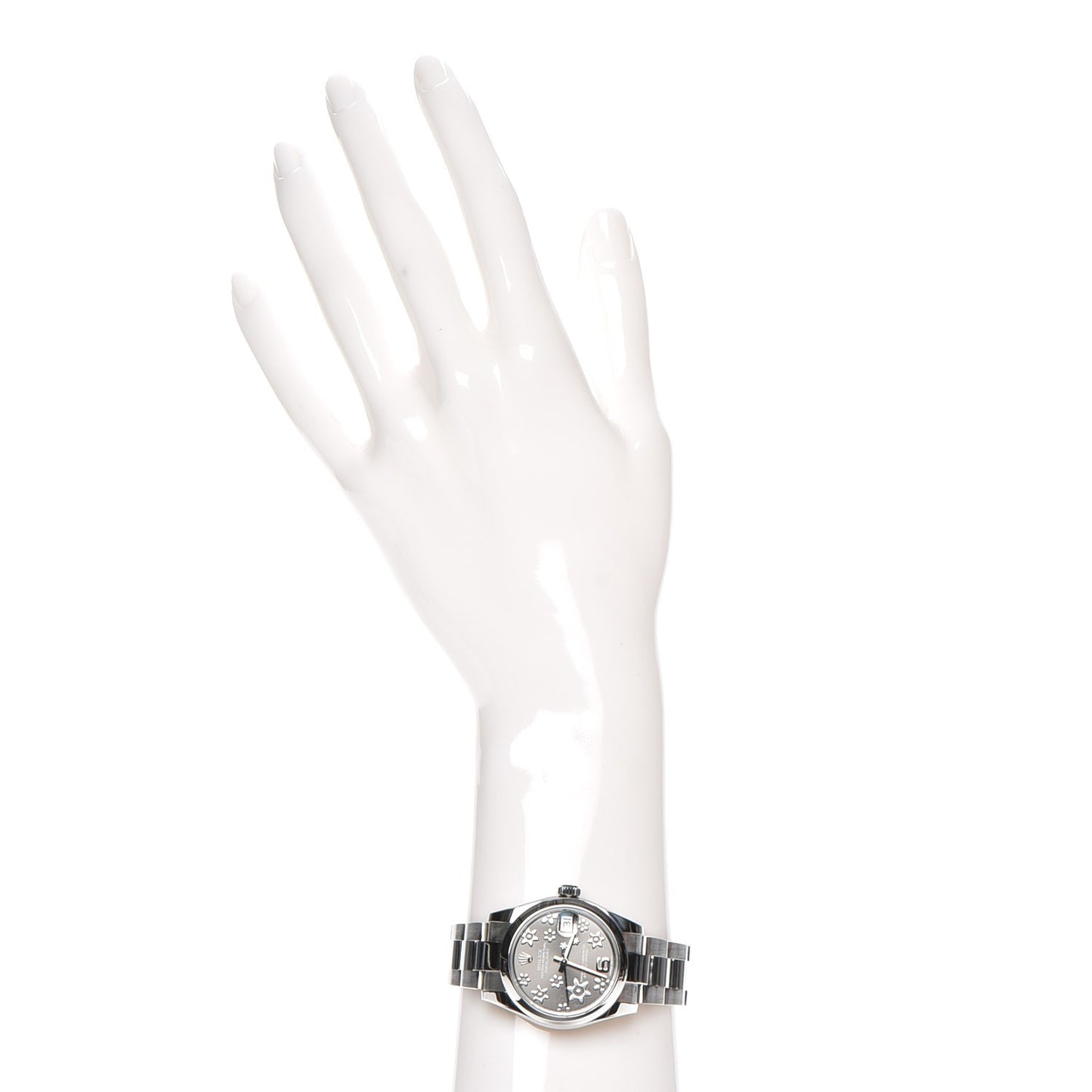 Stainless Steel 31mm Oyster Perpetual Datejust Watch Rhodium Flowers 178240