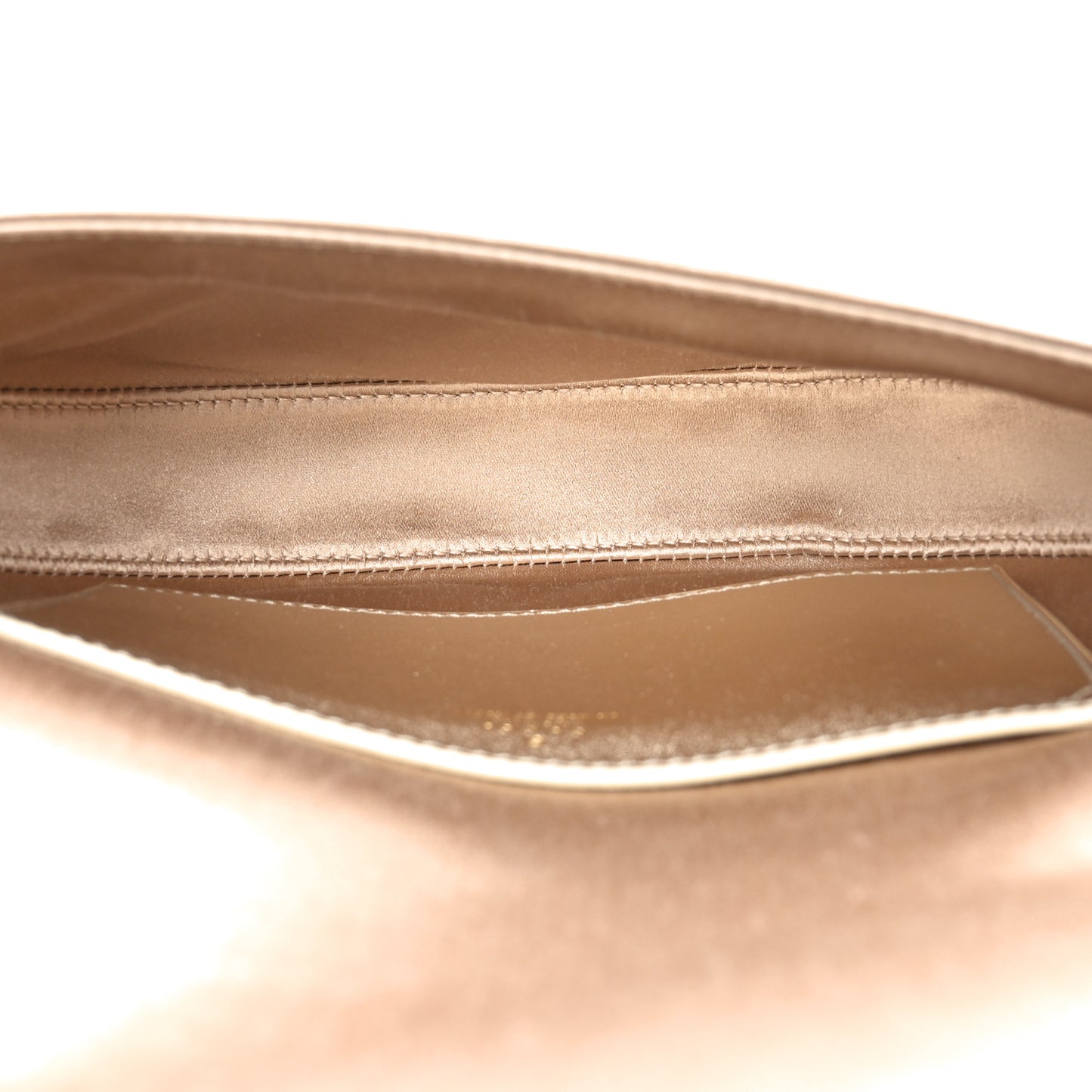 Satin Crystal Half Moon Chain Shoulder Bag Beige