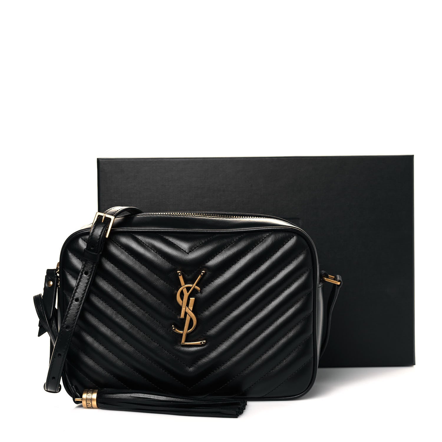 Saint Laurent Calfskin Matelasse Monogram Lou Camera Bag Black 19 of 19