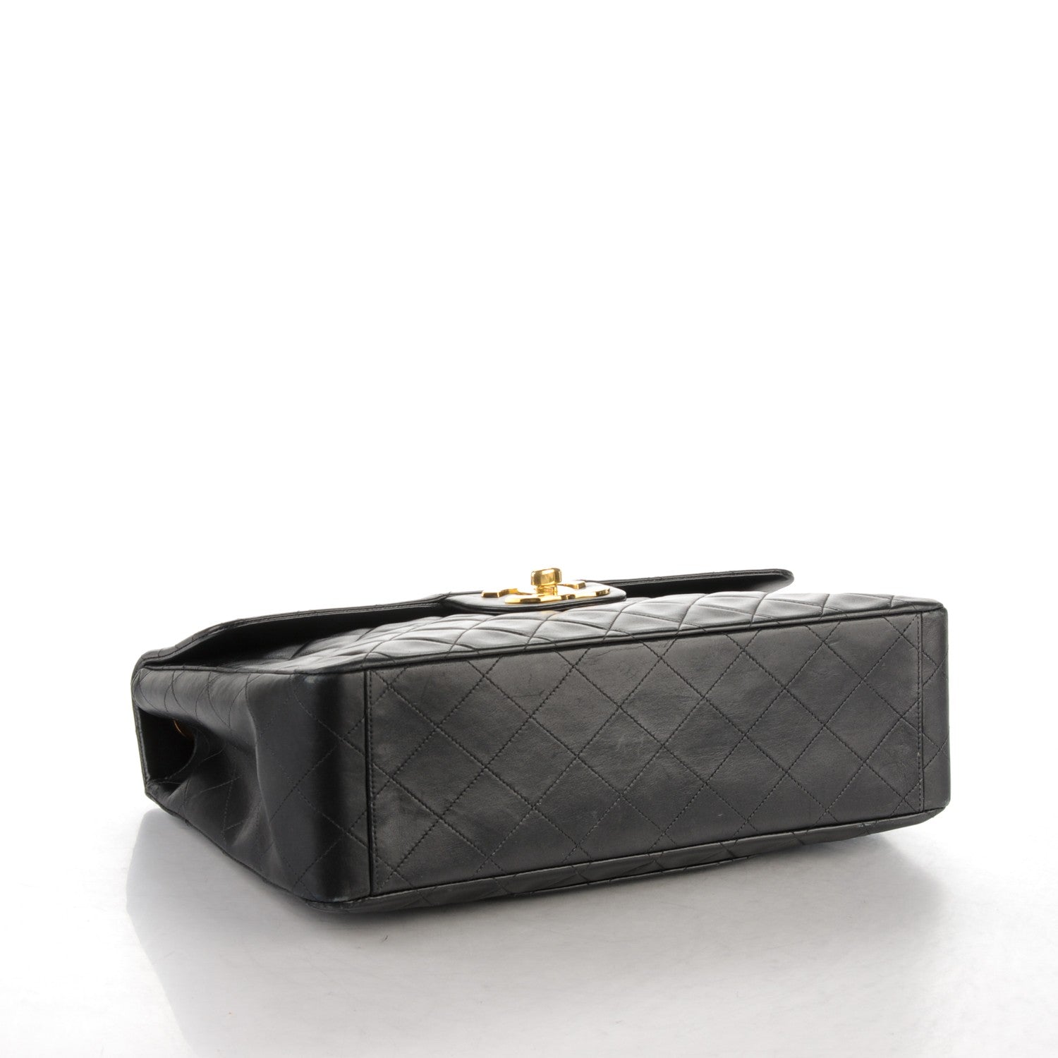 Chanel Lambskin Quilted XL Jumbo Single Flap Black 4 of 12