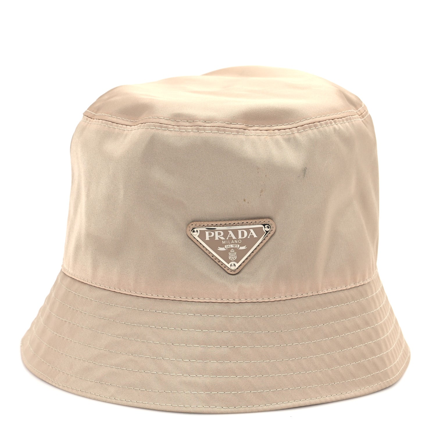 Prada Re-Nylon Metal Triangle Logo Bucket Hat M Cammeo 3 of 8