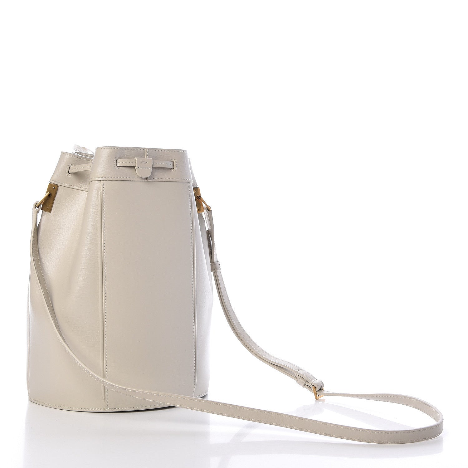 Saint Laurent Smooth Calfskin Medium Talitha Bucket Bag Vintage White 3 of 9