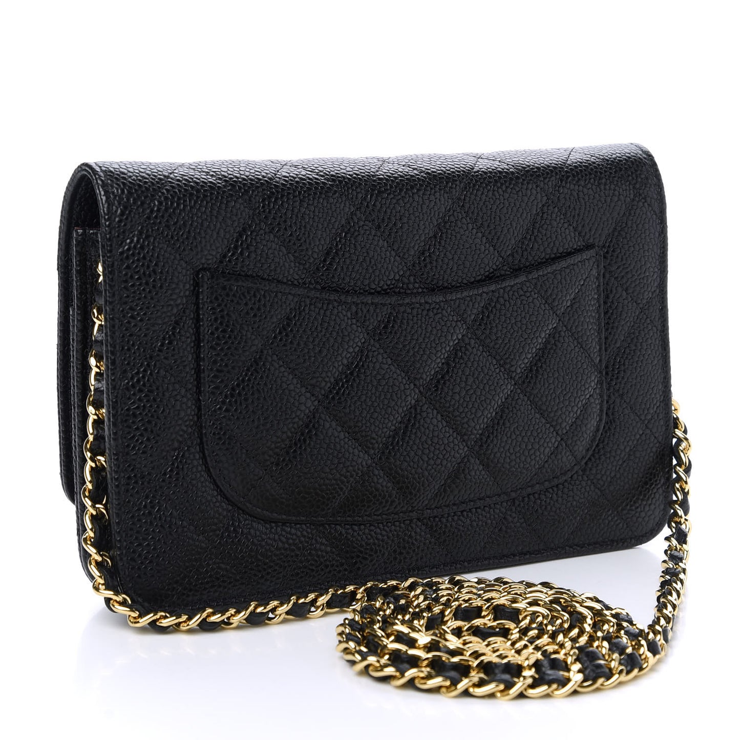 Caviar Quilted Wallet On Chain WOC Black