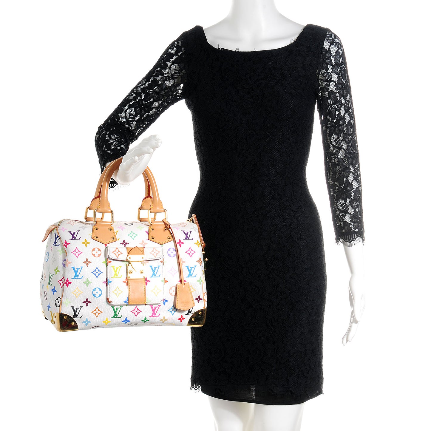 Monogram Multicolor Speedy 30 White