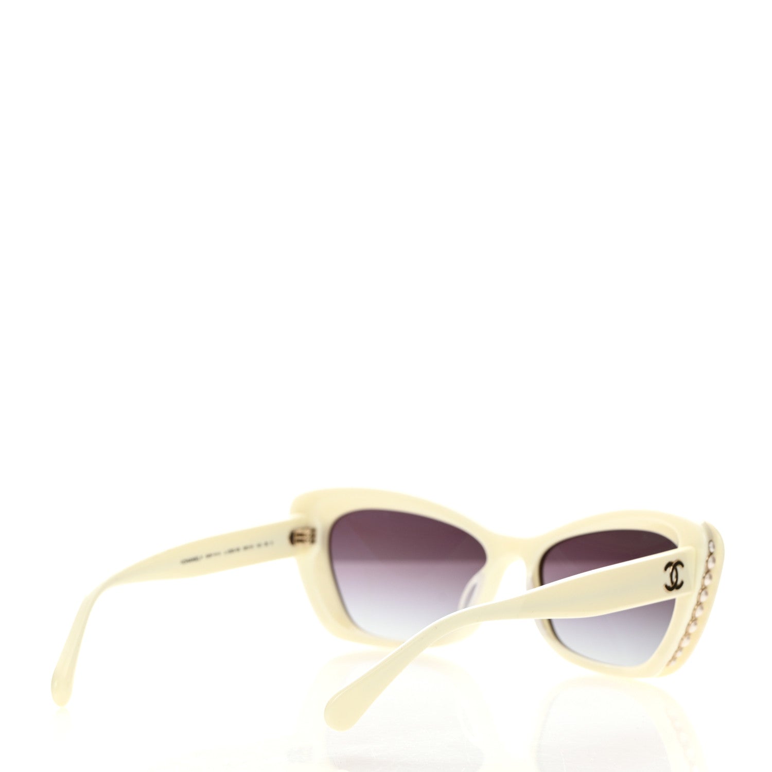 Chanel Acetate Pearl Cat Eye CC Sunglasses 5481-H White 4 of 8