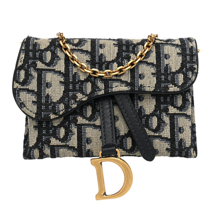 Christian Dior Oblique Nano Saddle Chain Pouch Blue 1 of 9