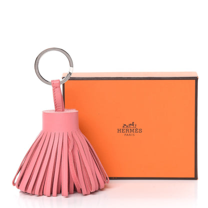 Hermes Lambskin Carmen Tassel Key Holder Rose Azalee 5 of 5