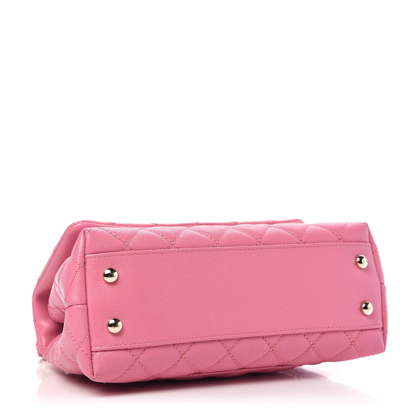 Caviar Lizard Embossed Quilted Mini Coco Handle Flap Pink