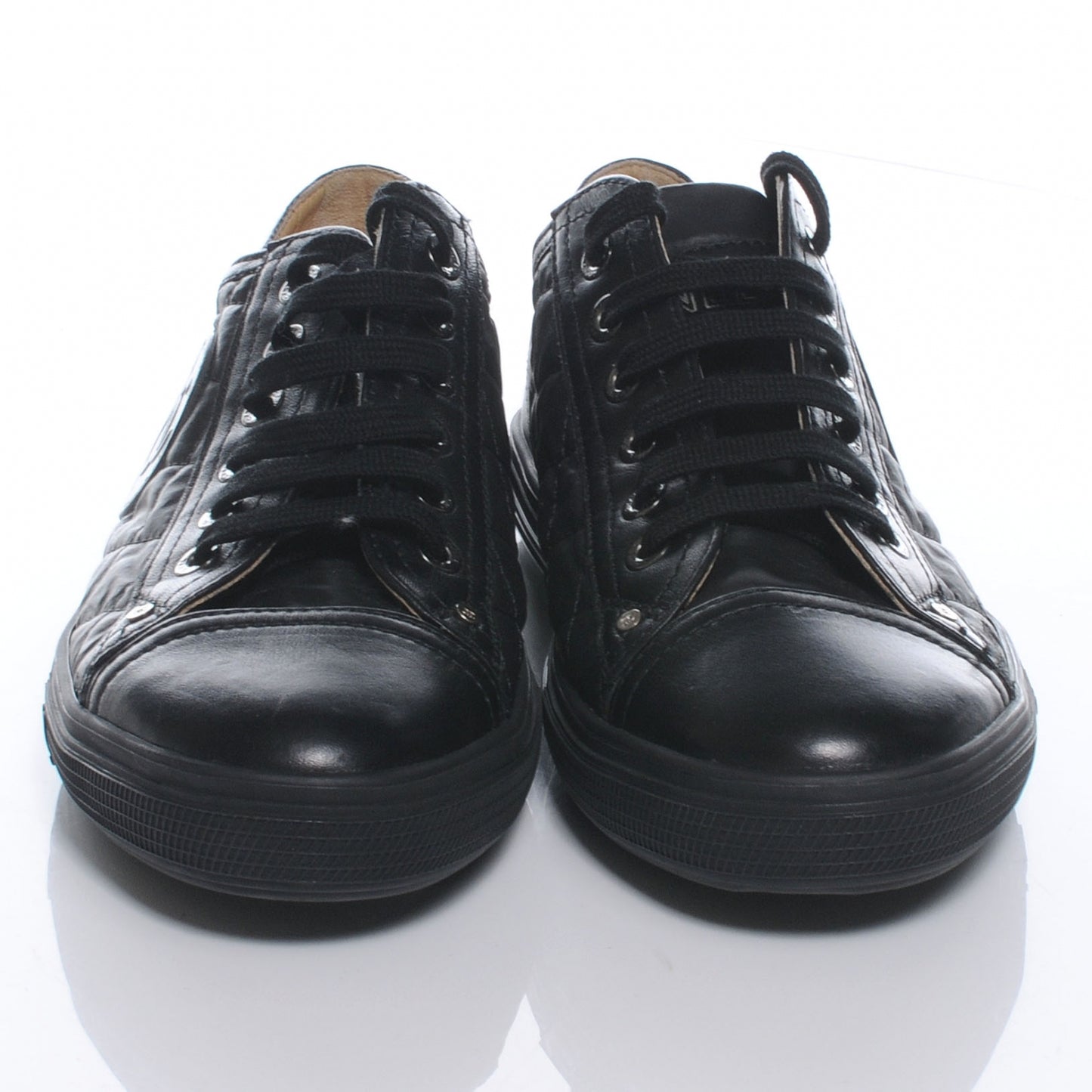 Leather Quilted CC Sneakers Black 36