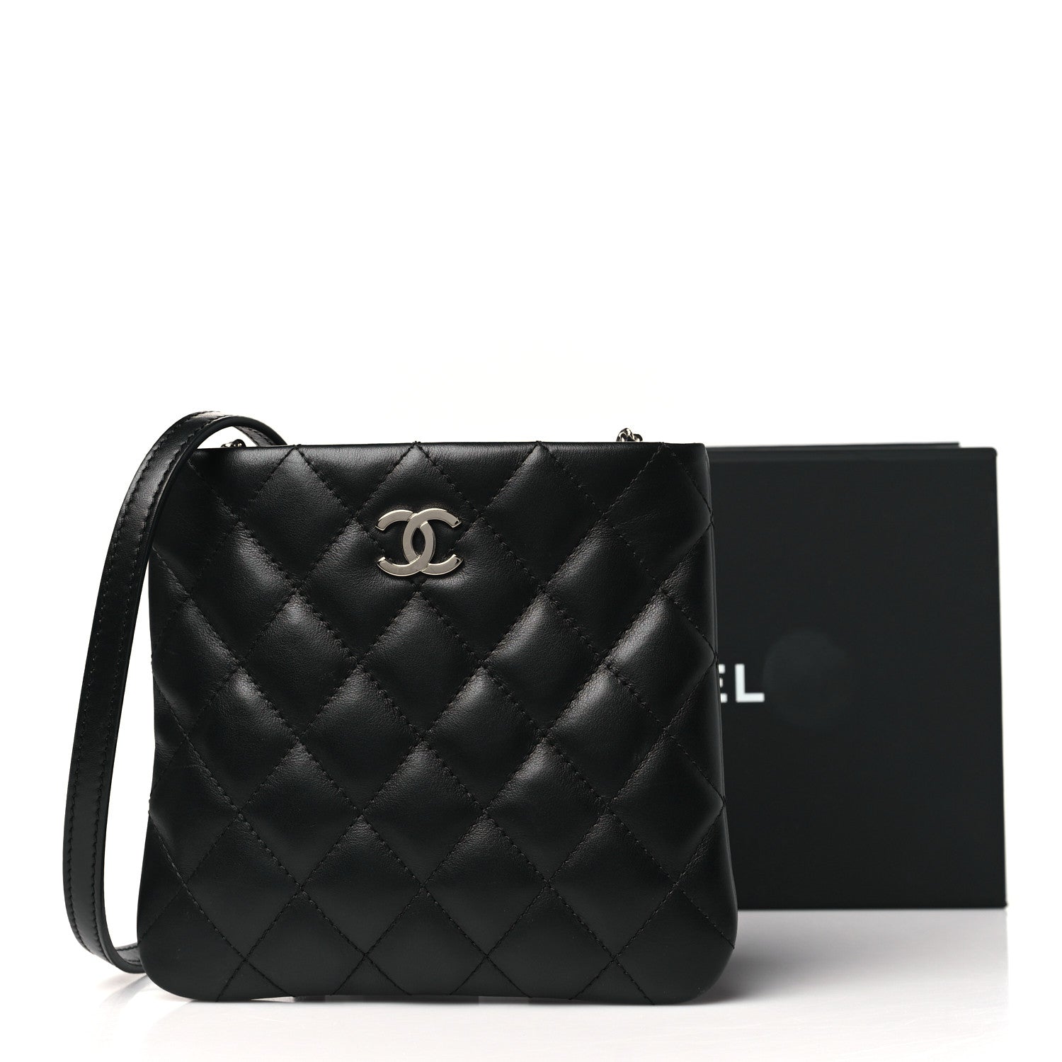 Chanel Lambskin Quilted Crossbody Bag Black 11 of 11