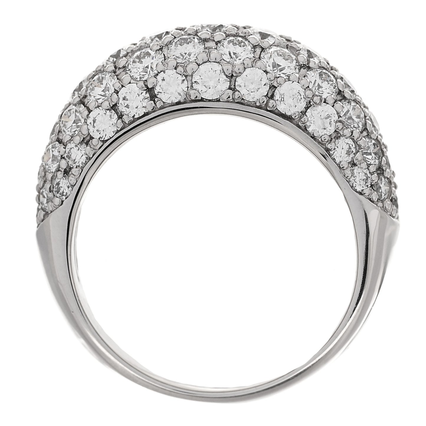 Platinum Diamond 2.01ctw Five Row Half Eternity Dome Band Ring  51 5.75