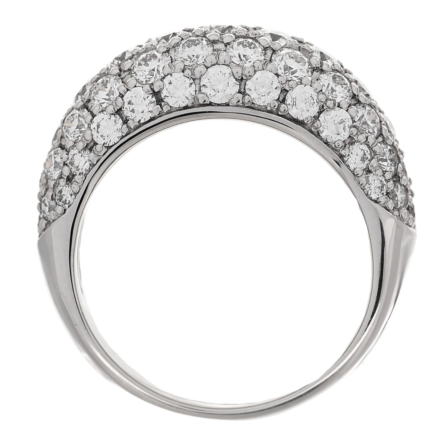 Parker & West by FASHIONPHILE Platinum Diamond 2.01ctw Five Row Half Eternity Dome Band Ring  51 5.75 5 of 10